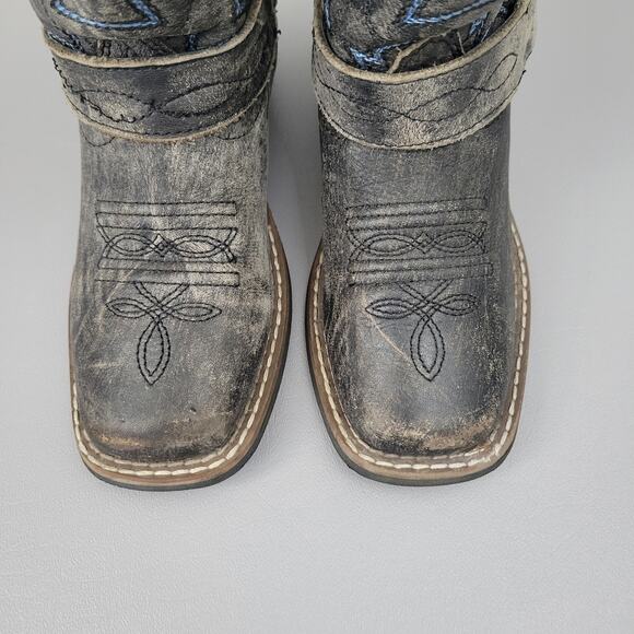 Smoky Mountain Redwood Boot Distressed Leather Kids Cowboy Harness Size 10.5 - Picture 6 of 10